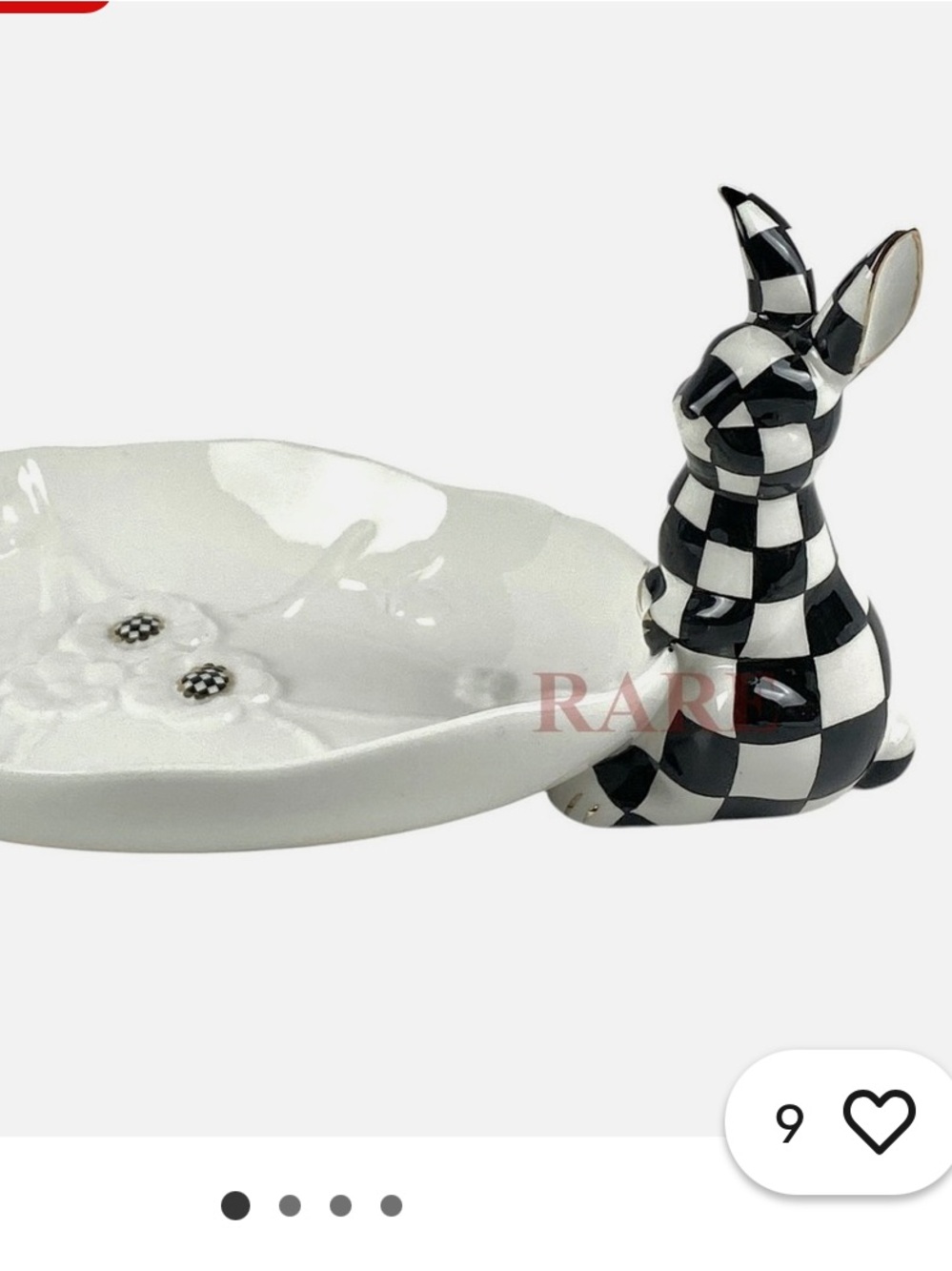 Mackenzie-Childs White Rabbit Ceramic Trinket Tray - Picture 11 of 11